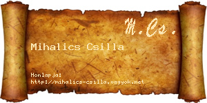 Mihalics Csilla névjegykártya