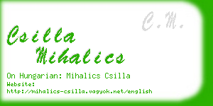 csilla mihalics business card